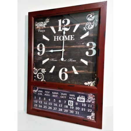Orologio con calendario ferro rosso